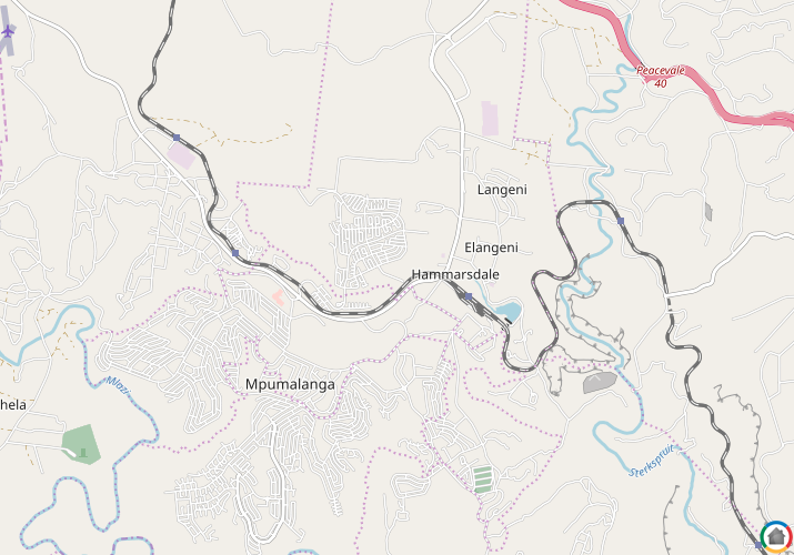 Map location of Hammarsdale